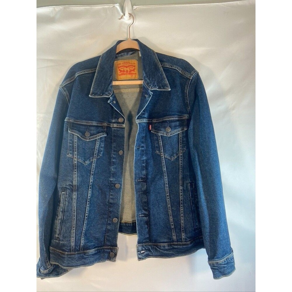 Levi's Women's Blue Button Front Denim Jacket w/ Pockets Logo Size L
